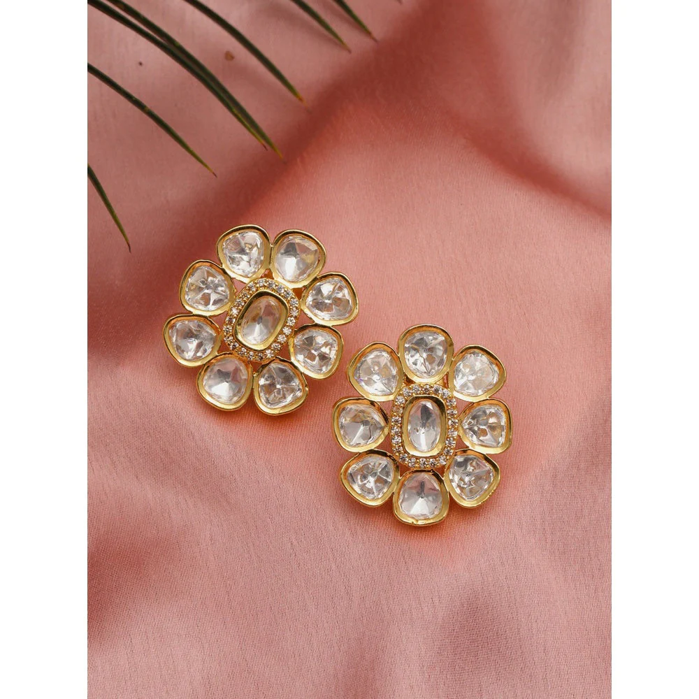 Ruby Raang Studio Oversized Round Kundan Studs - Image 2