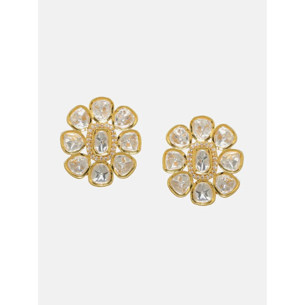 Ruby Raang Studio Oversized Round Kundan Studs - Image 3