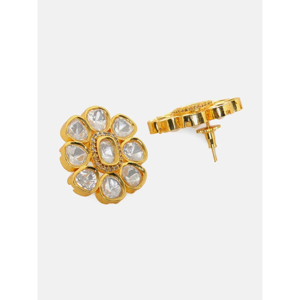 Ruby Raang Studio Oversized Round Kundan Studs - Image 4