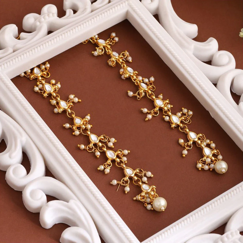 Ruby Raang Studio Pearl White Stones Earrings - Image 2