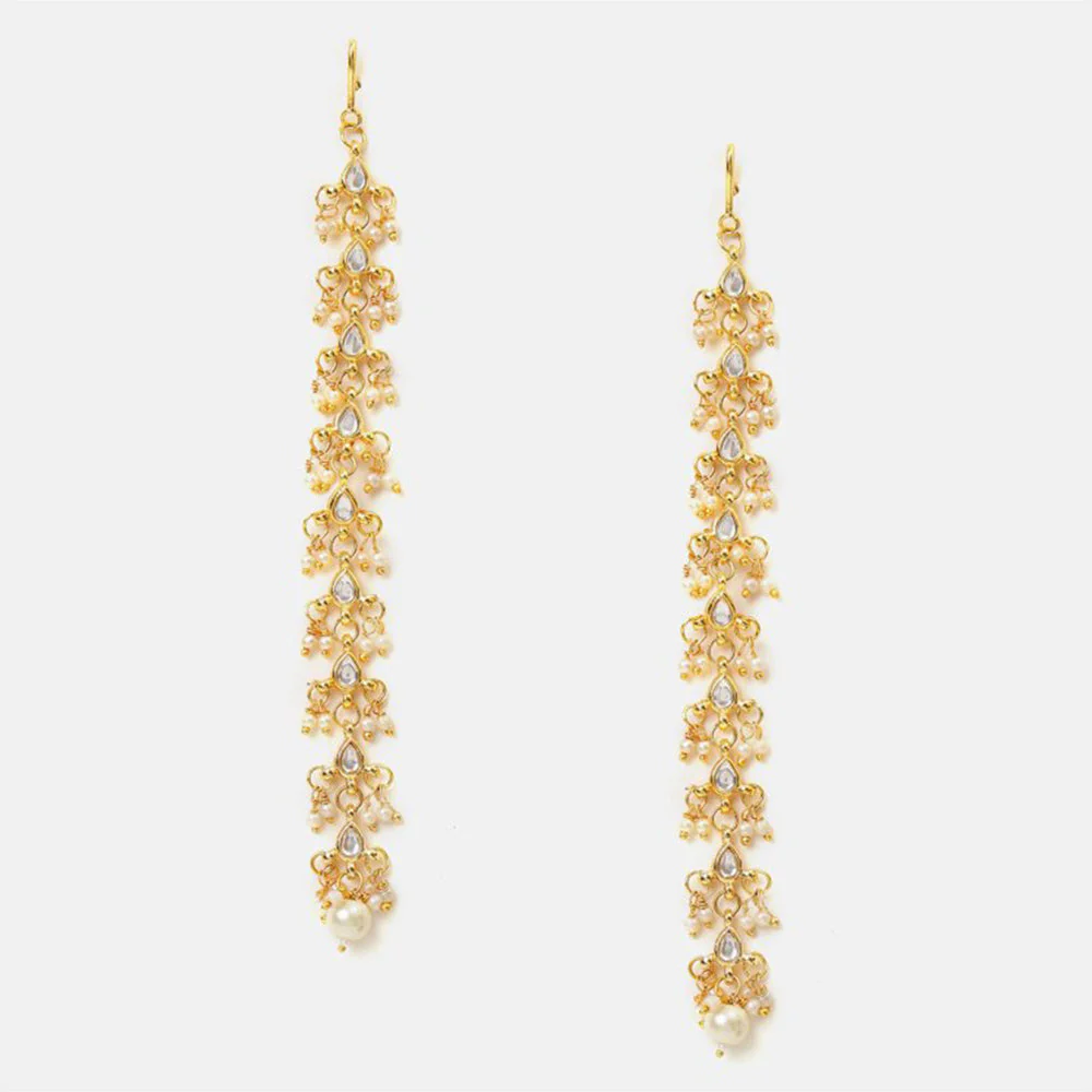 Ruby Raang Studio Pearl White Stones Earrings - Image 3
