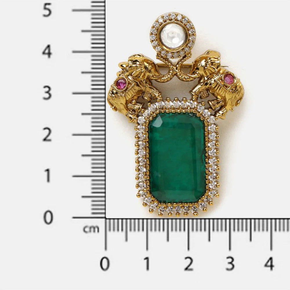 Ruby Raang Studio Regal Green Brooch - Image 6