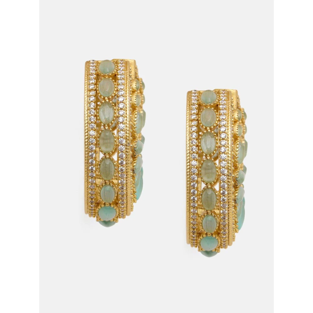 Ruby Raang Studio Round Kundan Hoop Earrings - Image 3