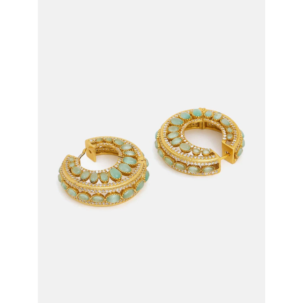 Ruby Raang Studio Round Kundan Hoop Earrings - Image 4
