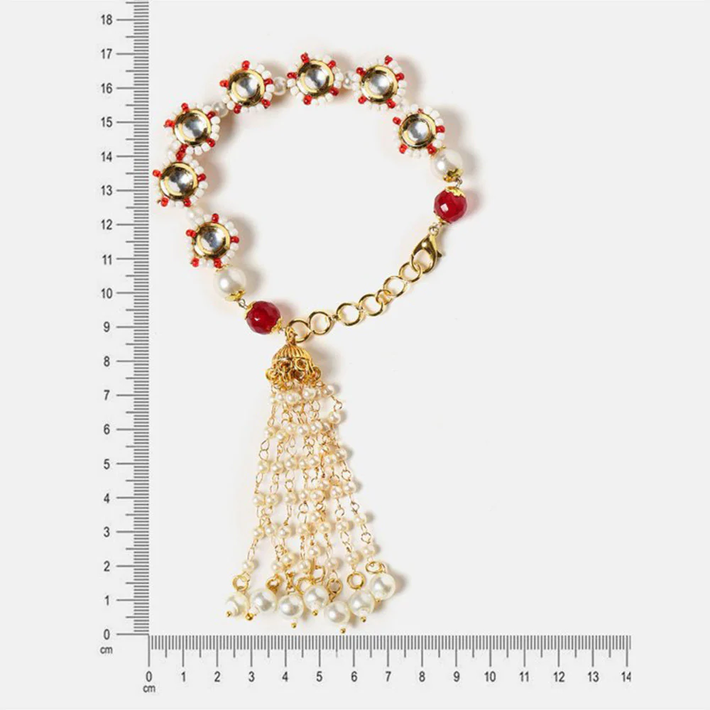 Ruby Raang Studio Royal Pearl Haathphool - Image 5