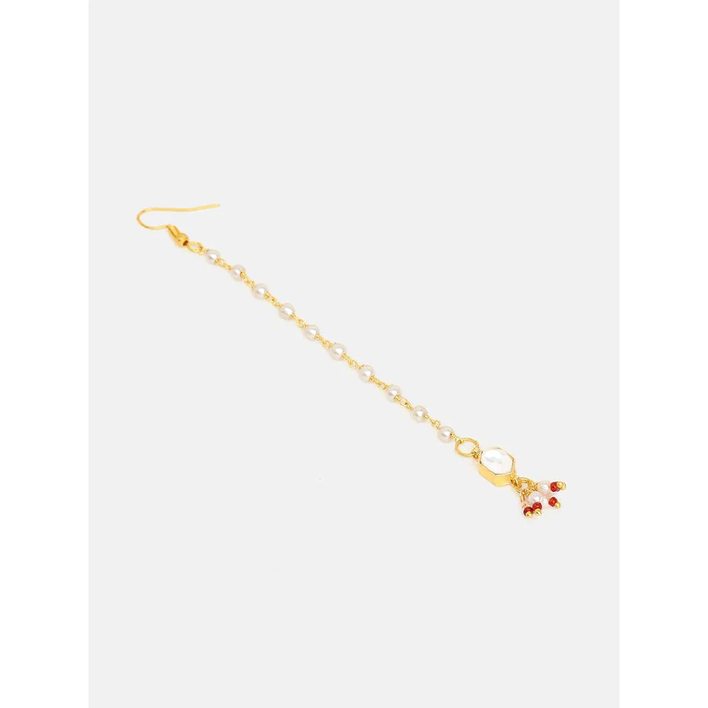 Ruby Raang Studio Soft Bloom Kundan Maang Tikka - Image 4