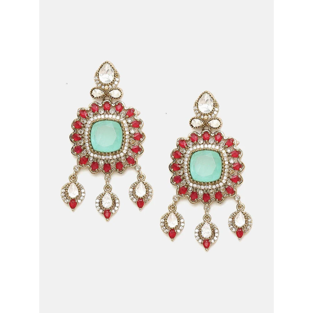Ruby Raang Studio Traditional Multi-Color Stone Moissanite Jewellery Set - Image 5