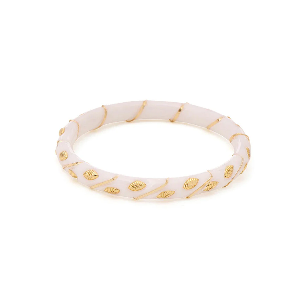 Ruby Raang Studio White Brass Gold Plated Fusion Bangle - Image 3