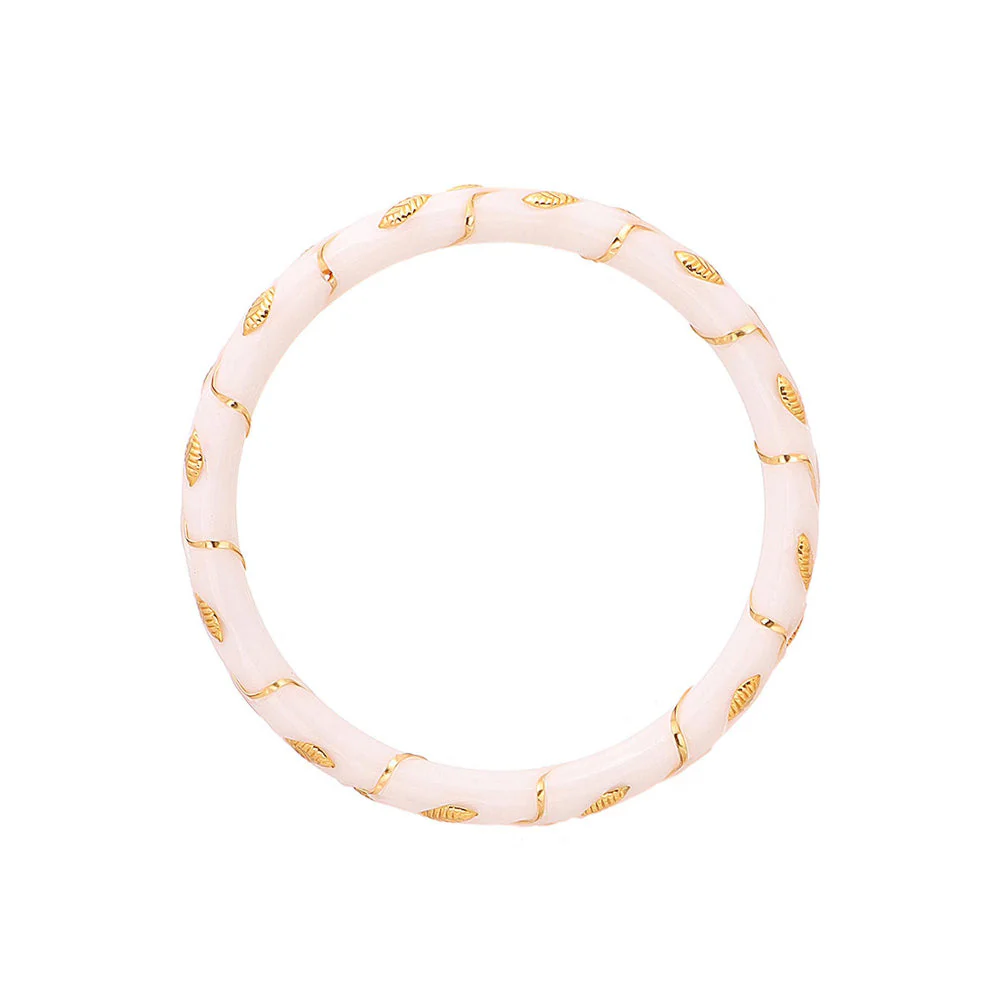 Ruby Raang Studio White Brass Gold Plated Fusion Bangle - Image 4
