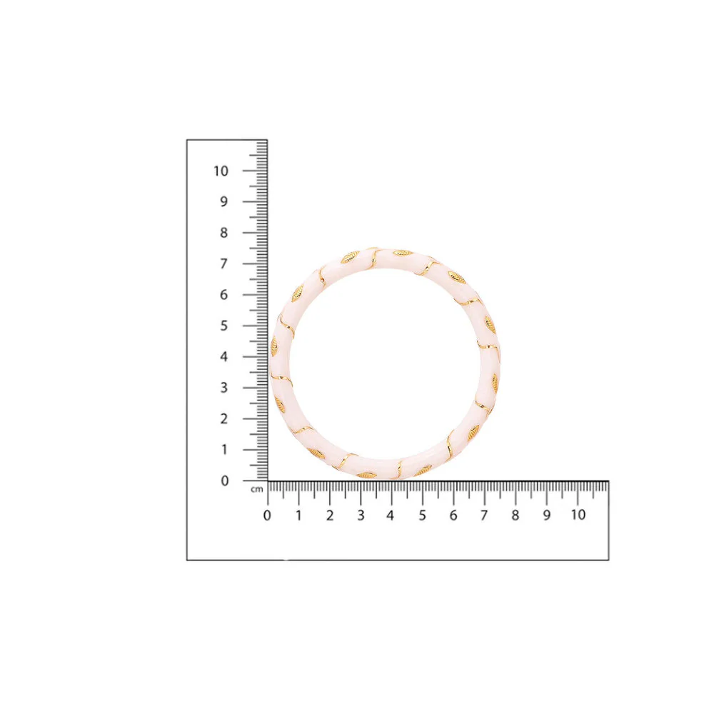 Ruby Raang Studio White Brass Gold Plated Fusion Bangle - Image 6