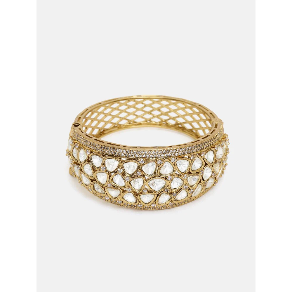 Ruby Raang Studio White Kundan and Stone Studded Kada - Image 4