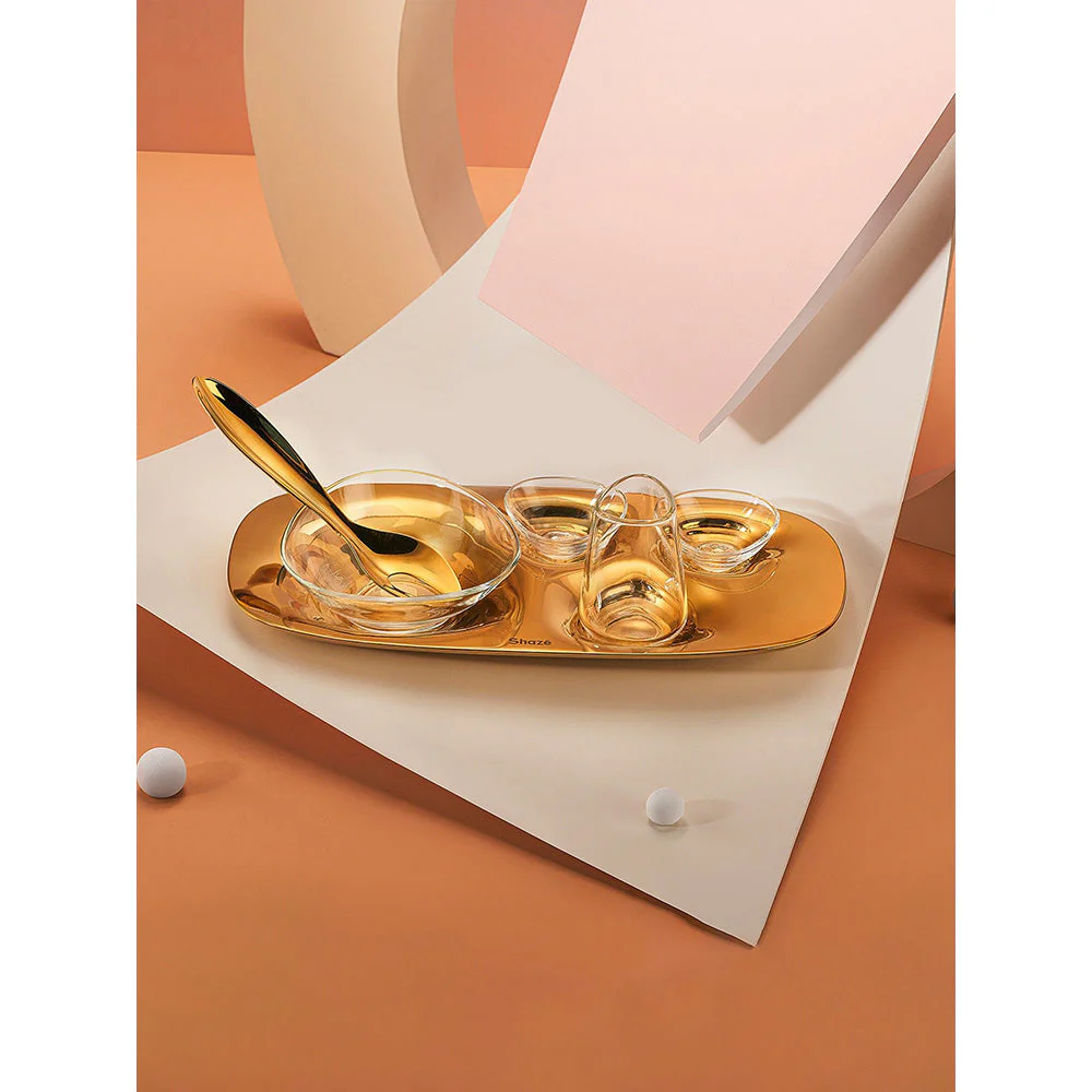 Shaze The Array Stainless Steel Platter - Gold - Image 3