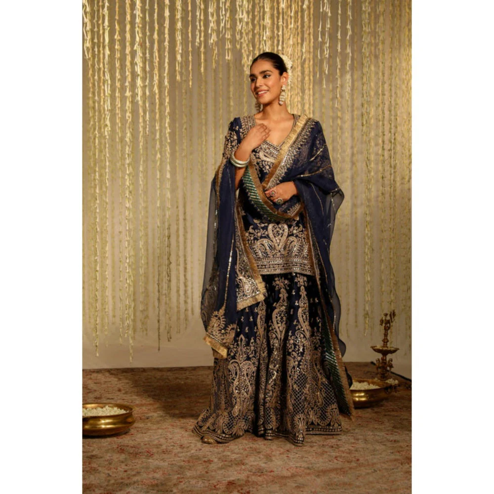 Sheetal Batra Tarini Bhatia In Aafiya - Blue Kurta , Sharara And Dupatta Set