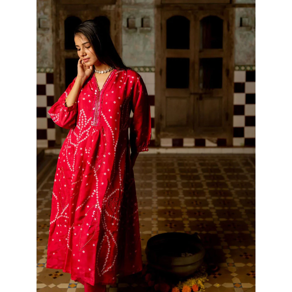Silai Studio Falak Kurta With Pant & Dupatta for Women (Set of 3) - Image 2