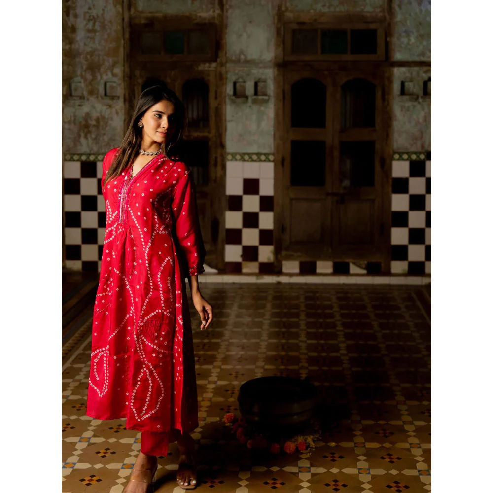 Silai Studio Falak Kurta With Pant & Dupatta for Women (Set of 3) - Image 4