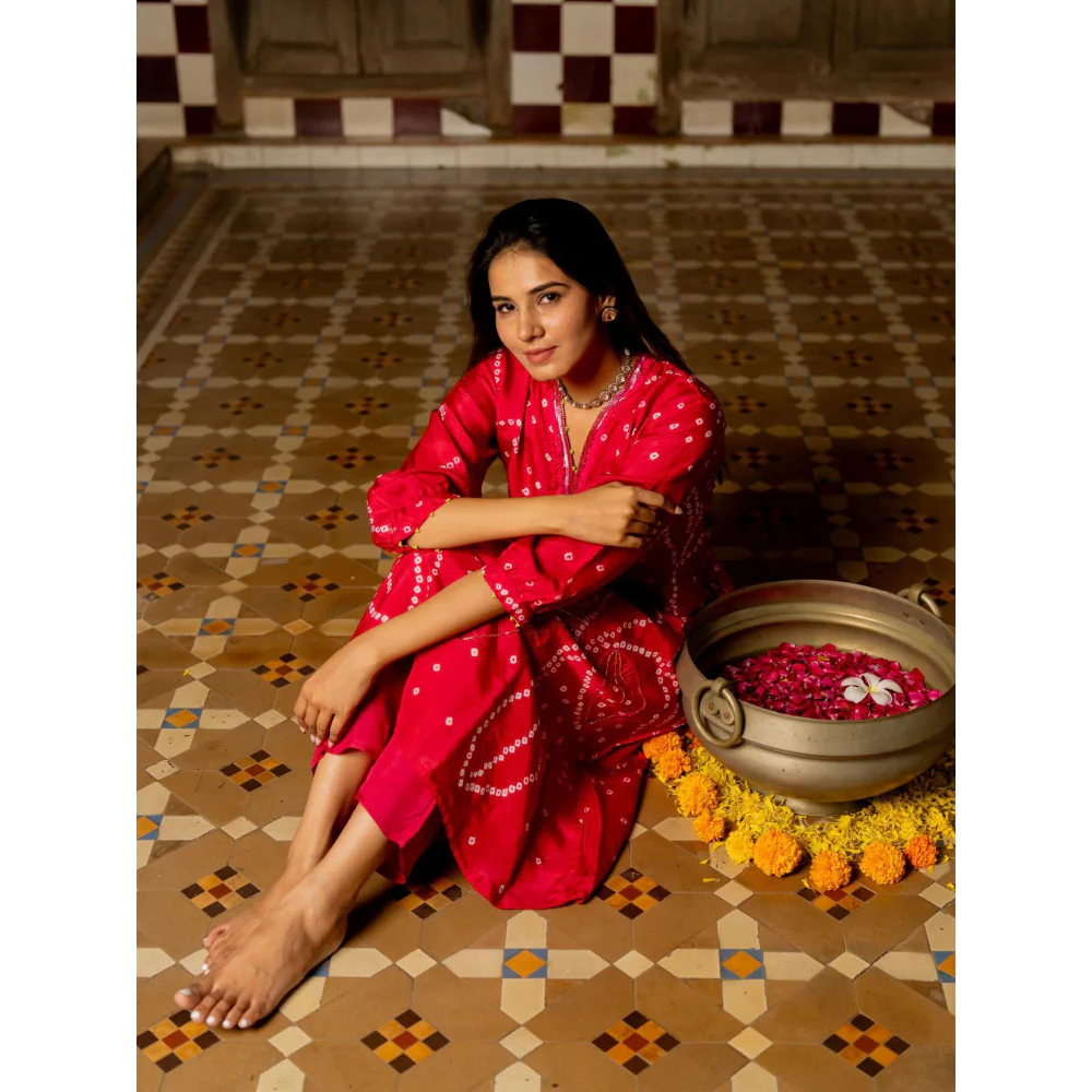 Silai Studio Falak Kurta With Pant & Dupatta for Women (Set of 3) - Image 5