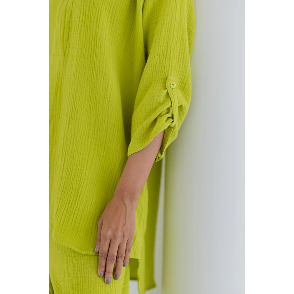 Silai Studio Matcha Green Solid Co-Ord (Set of 2) - Image 2