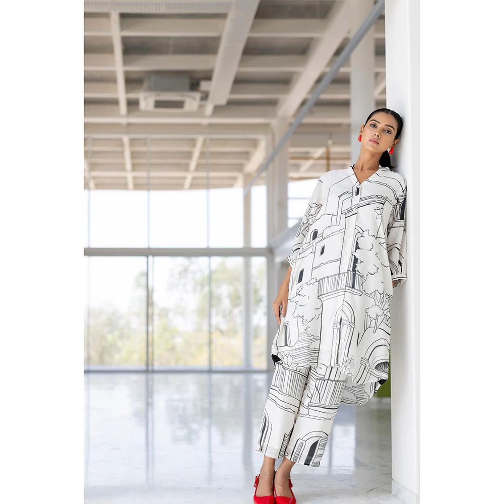 Silai Studio Mediterranean Lanes Printed Kurta - Image 5