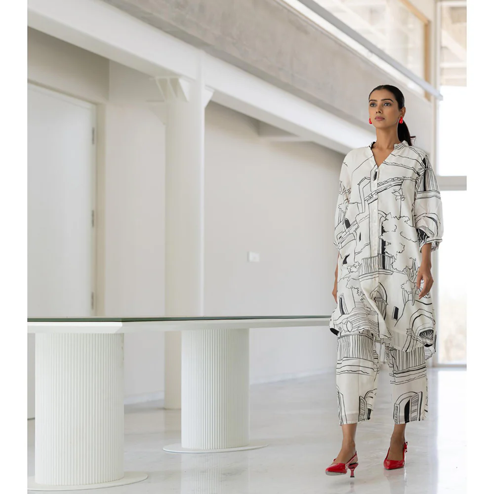 Silai Studio Mediterranean Lanes Printed Kurta - Image 6