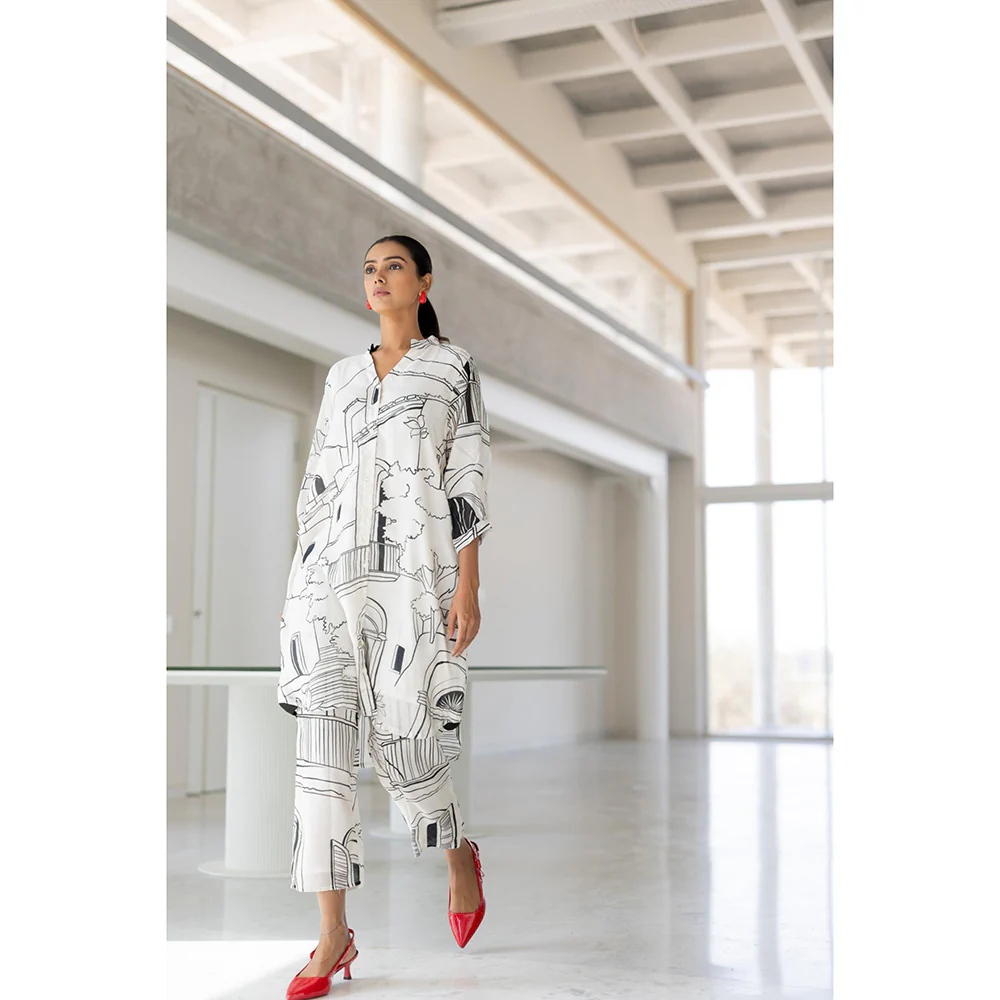 Silai Studio Mediterranean Lanes Printed Kurta - Image 8