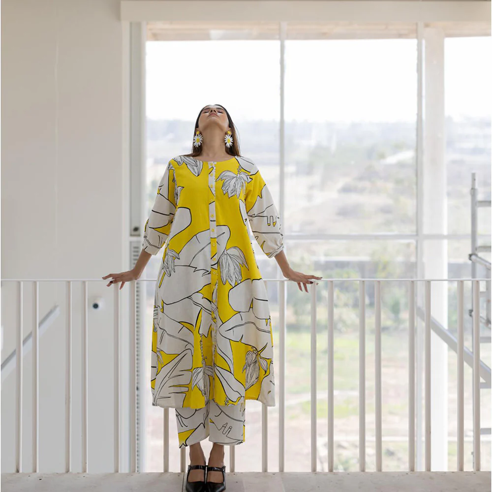 Silai Studio Plantain Orchard Button Down Kurta - Image 7