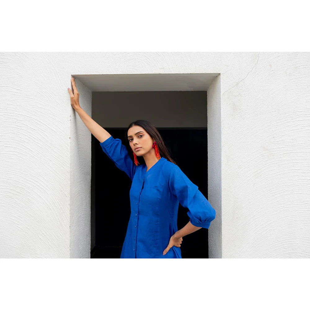 Silai Studio Sapphire Linen Button-down Kurta - Image 2
