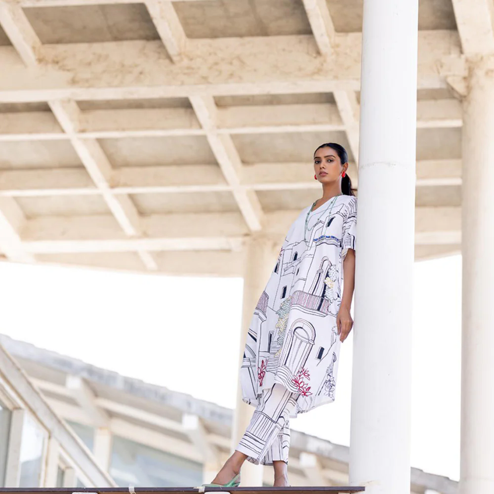 Silai Studio Sunlit Vistas Printed Kurta - Image 2