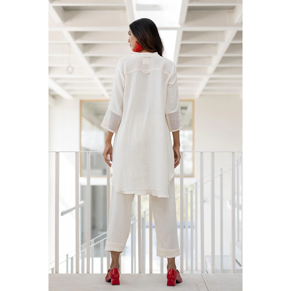 Silai Studio Vanilla Mist Solid Co-Ord (Set of 2) - Image 2