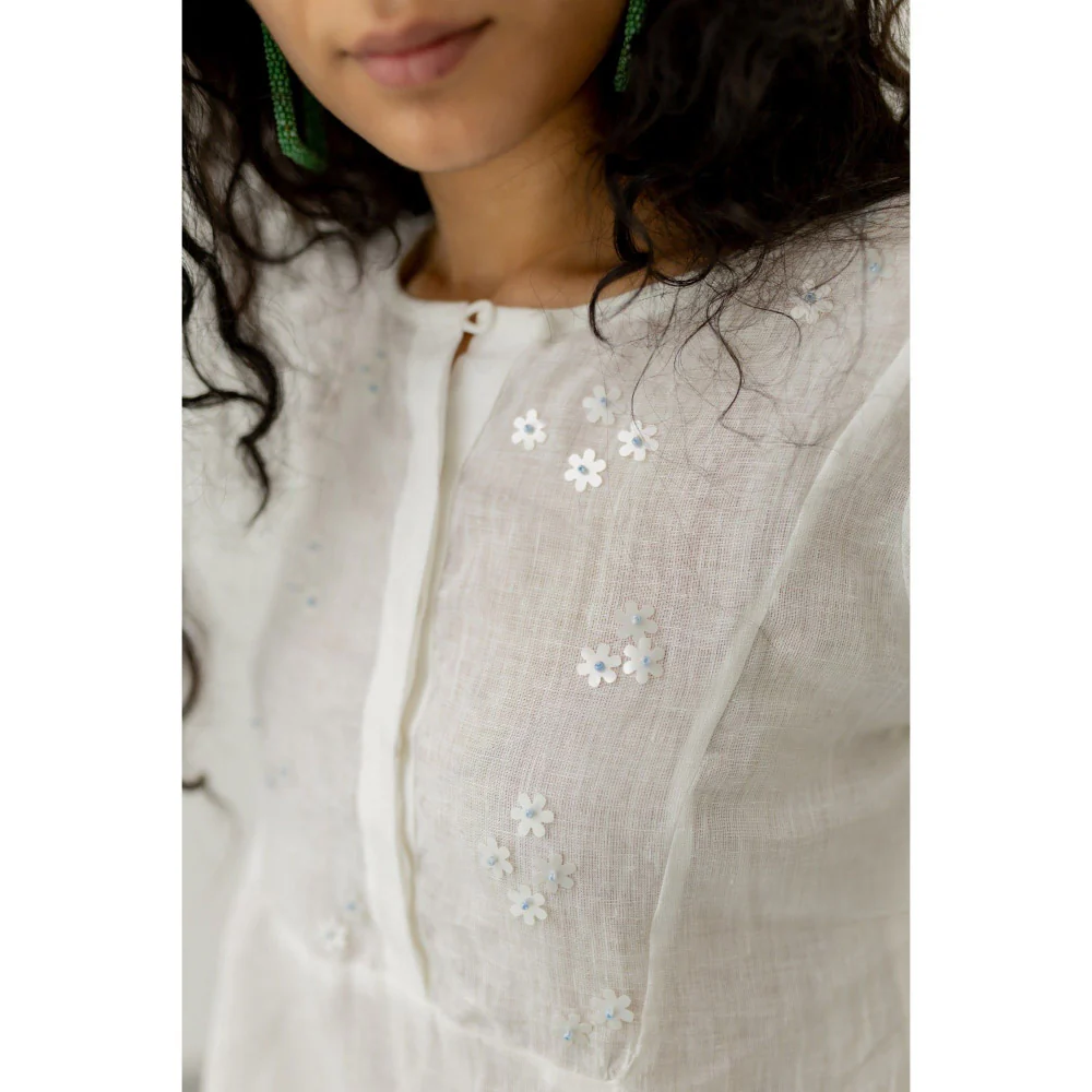 Silai Studio White Bandhani Kurta - Image 6