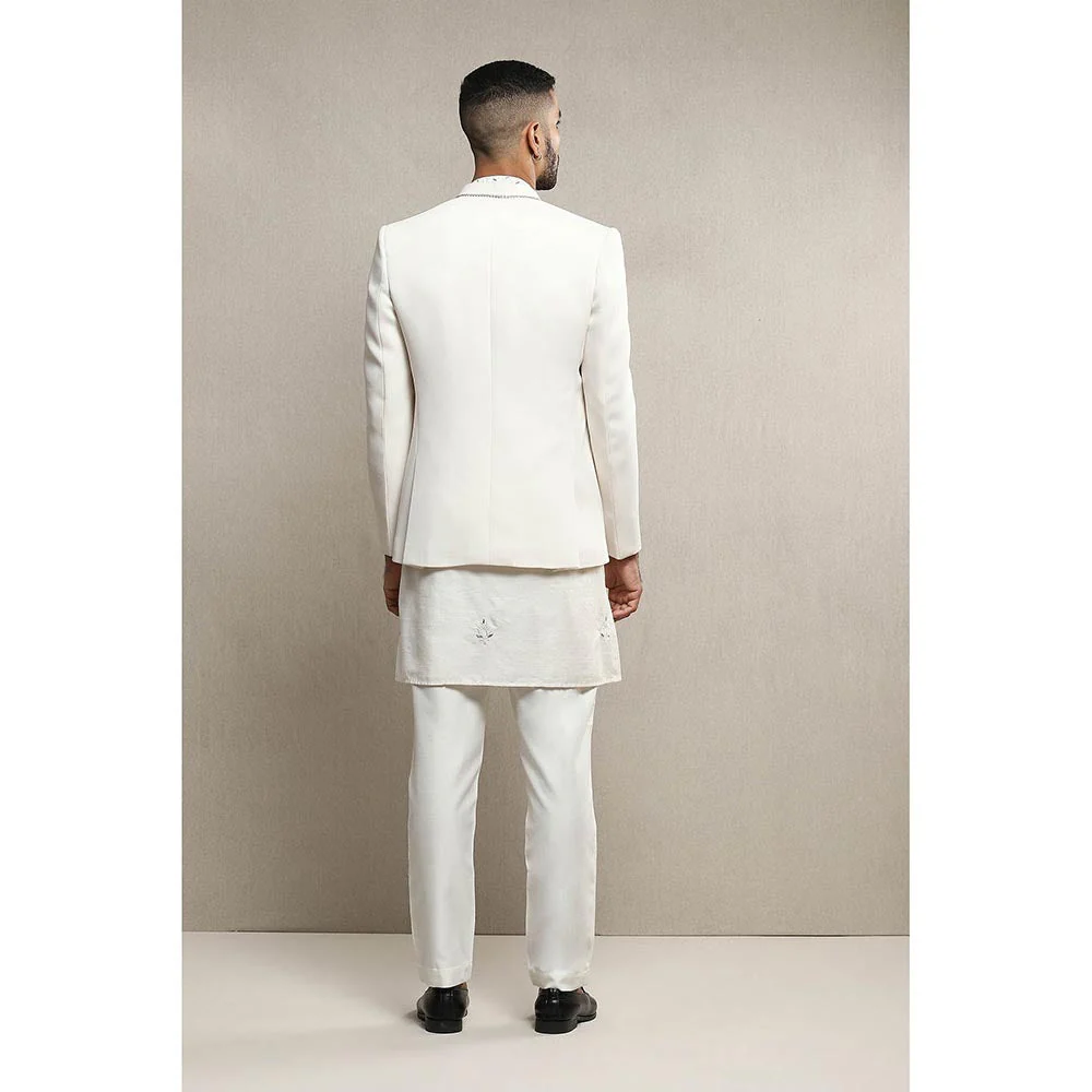 Soniya G Off White Kurta and Jacket with Pants (Set of 3) - Image 5