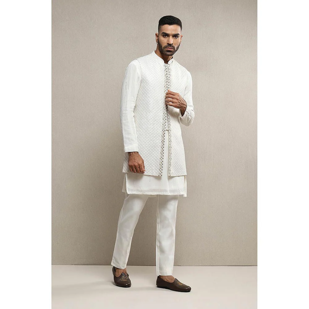 Soniya G Off White Sherwani and Kurta with Pant (Set of 3) - Image 3
