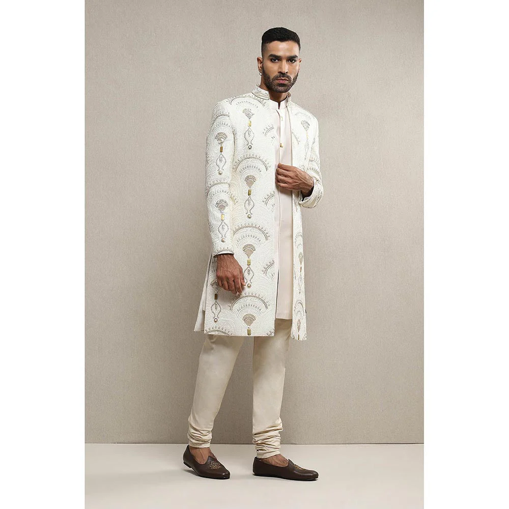 Soniya G Off White Sherwani and Kurta with Pant (Set of 3) - Image 3