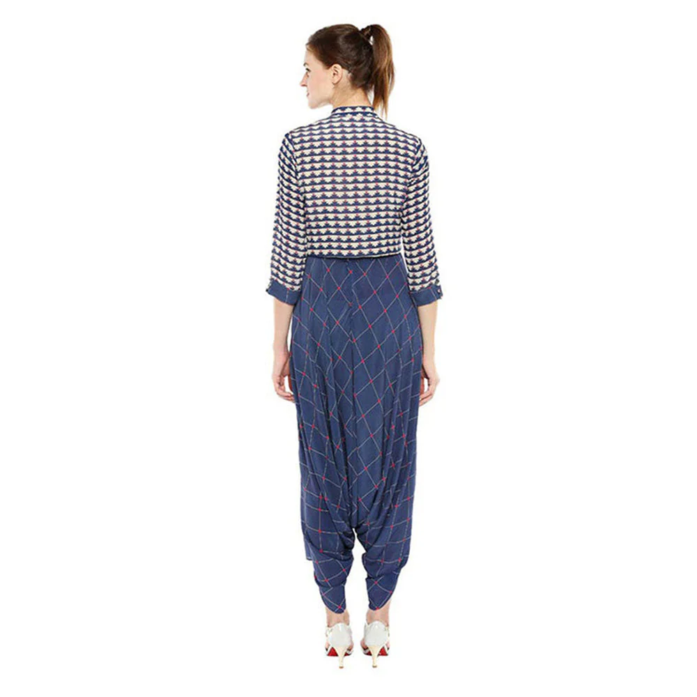 Soup by Sougat Paul Bullion Checks Printed Jumpsuit with Jacket - Image 2