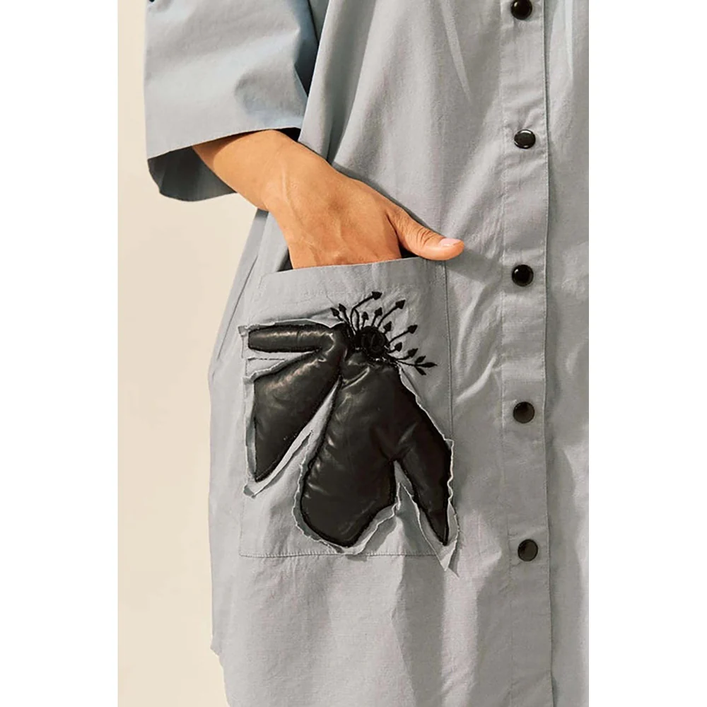 SPACE Two Piece Grey Tunic Style Shirt And Elasticated Pant - Image 6
