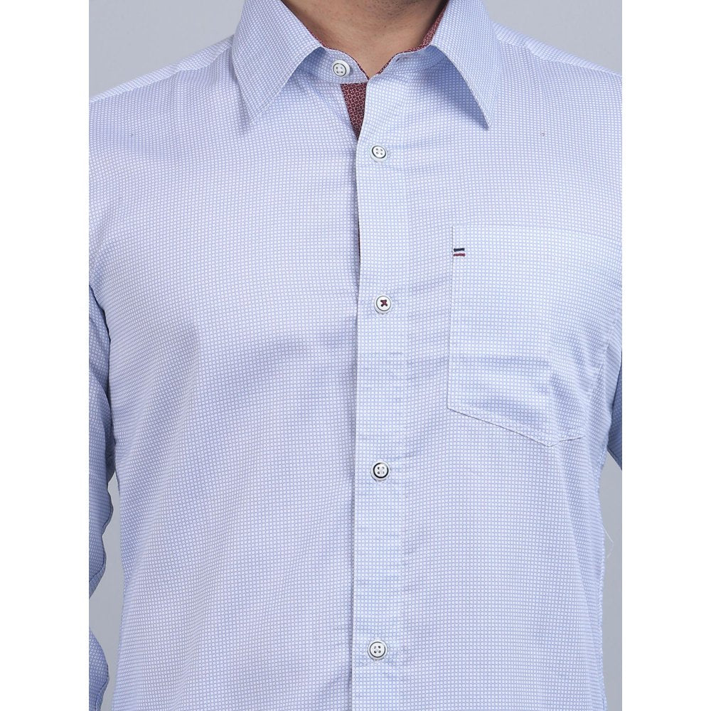 Spring Soul Blue Cotton Printed Full Sleeves Shirt - Image 3