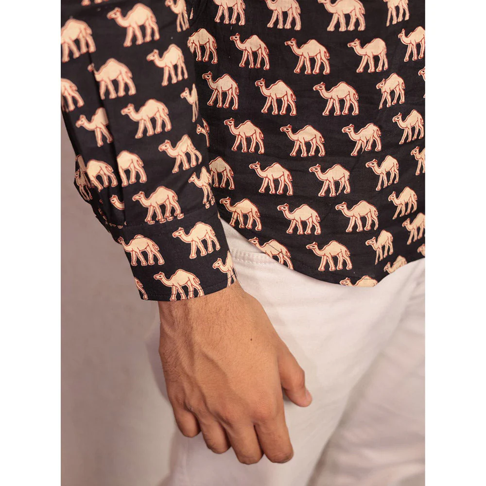 Spring Soul Brown Cotton Printed Full Sleeves Shirt - Image 4