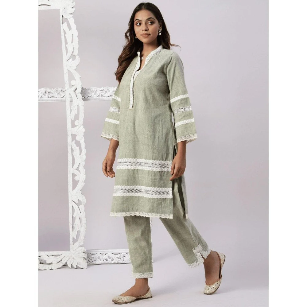 Spring Soul Cotton Stone Wash with Lace Co-Ord (Set of 2) - Image 2