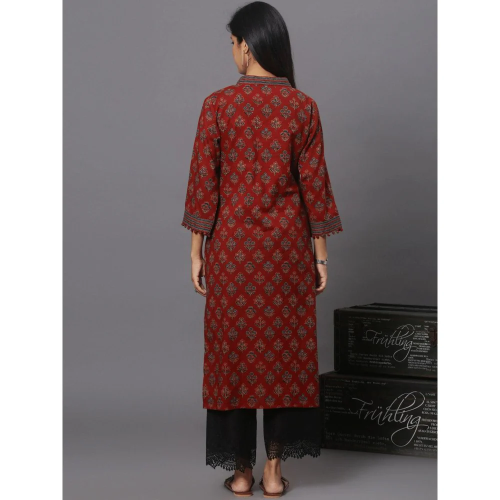 Spring Soul Maroon Printed Kurta - Image 3