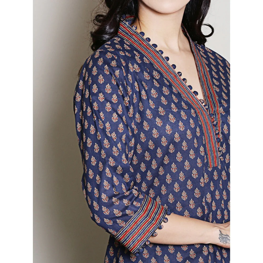 Spring Soul Navy Blue Printed Kurta - Image 4