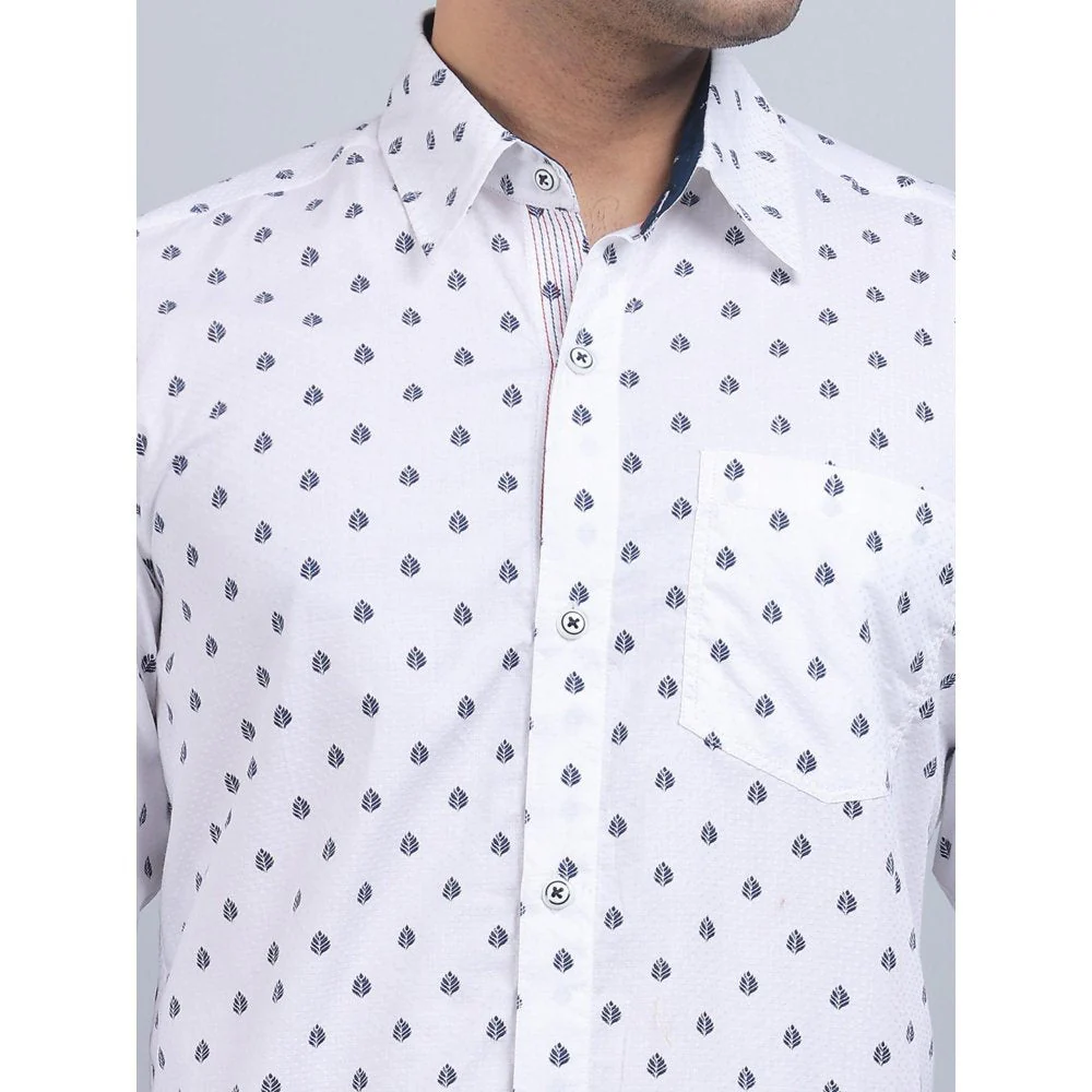 Spring Soul White Cotton Printed Full Sleeves Shirt - Image 3