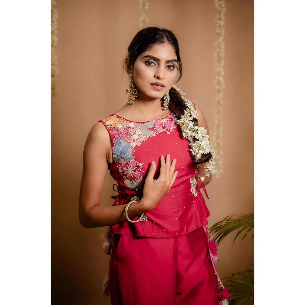 SUBTLE Pink Zoya Embroidered Co-Ord Set - Image 3