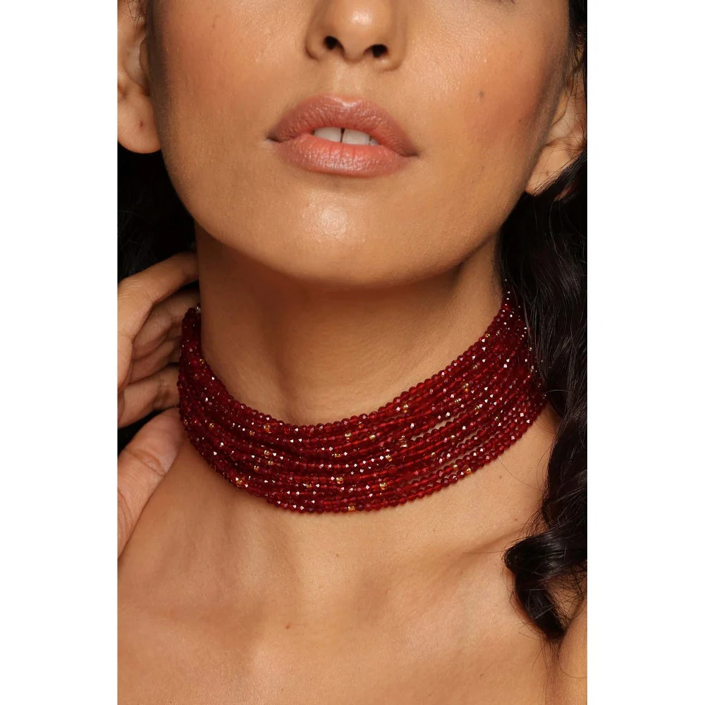 SWABHIMANN Aysha Red Choker Necklace - Image 3