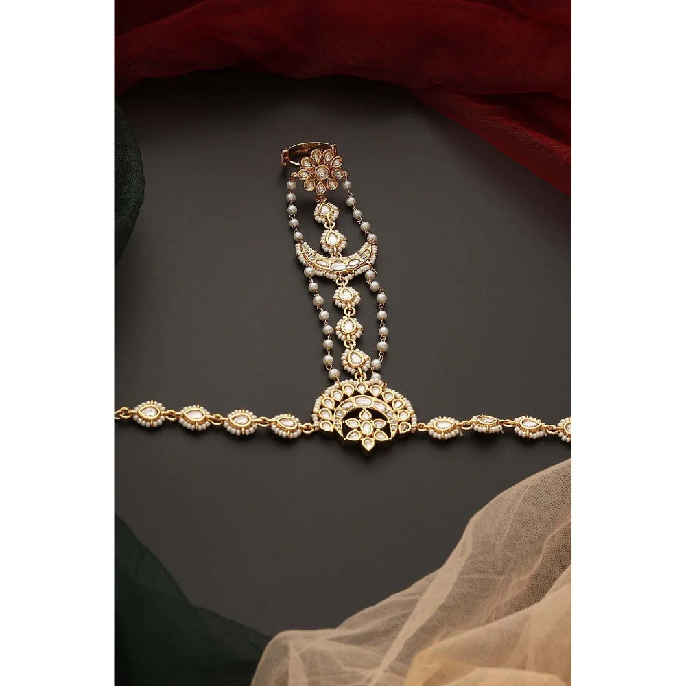 SWABHIMANN Bhumika Gold Polki Hath Phool - Image 4