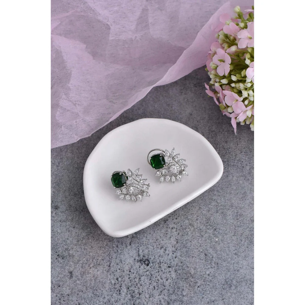 SWABHIMANN Mae Emerald Stud Earrings - Image 2
