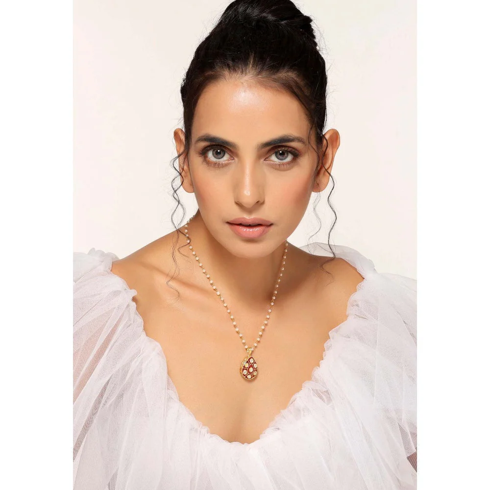 SWABHIMANN Shlokha Red Pendant Necklace - Image 5