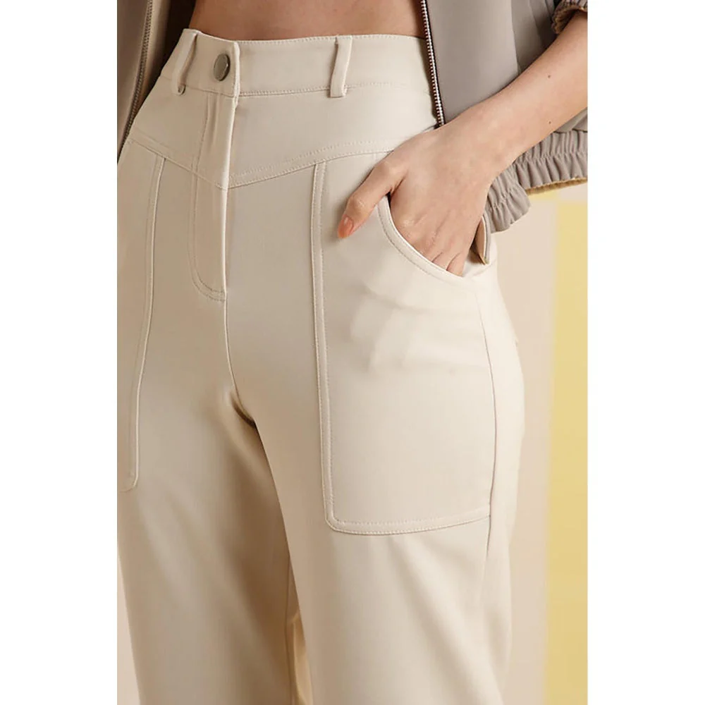 The Dapper Lady Ivory Tapered Pants - Image 5