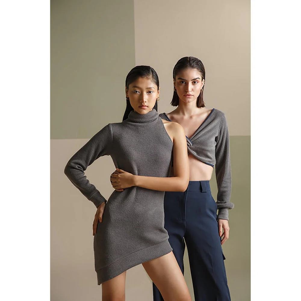 The Dapper Lady Olive Asymmetric Mini Dress - Image 4