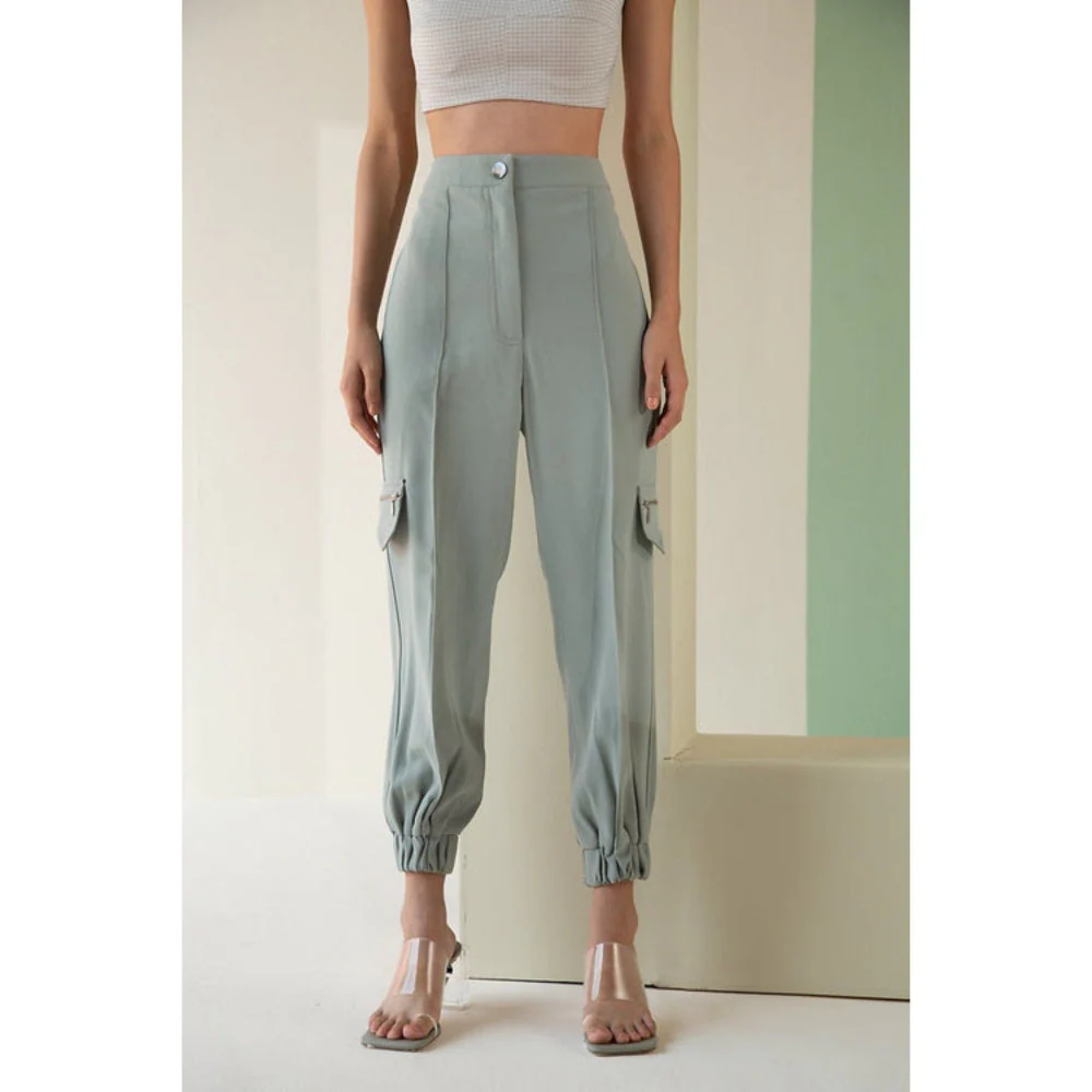The Dapper Lady Sage Zipped Joggers - Image 3