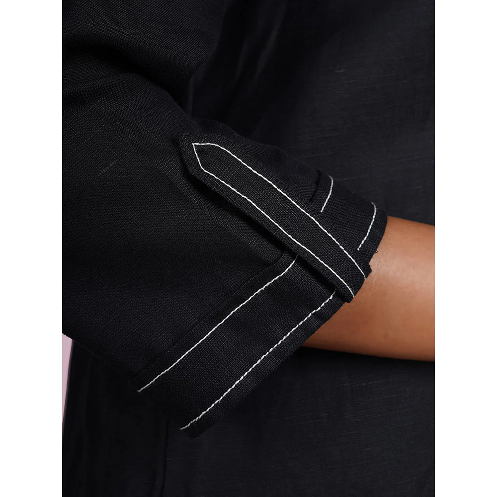 The House of Hemp Blah Blah Black Shirt with Pant (Set of 2) - Image 6