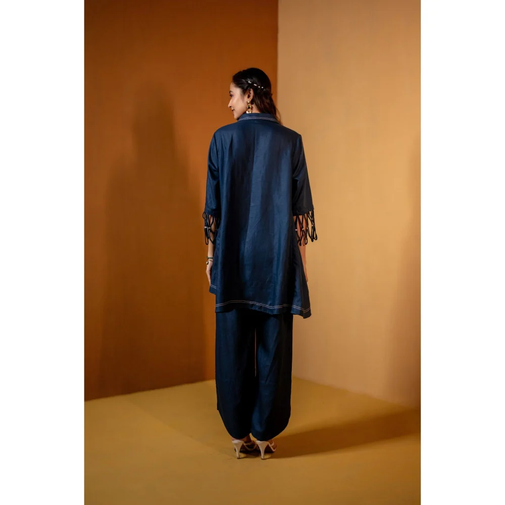 The House of Hemp Navy Blue Neelam Co-Ord Set - Image 2